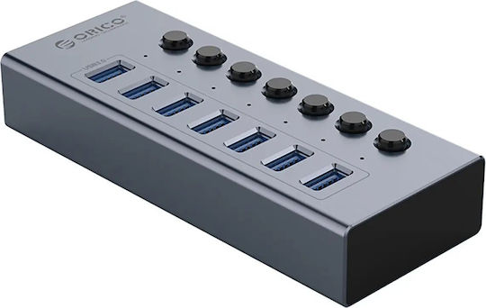 Orico EU Хъб 7 Порта USB 3.0 с Връзка USB-A Сив