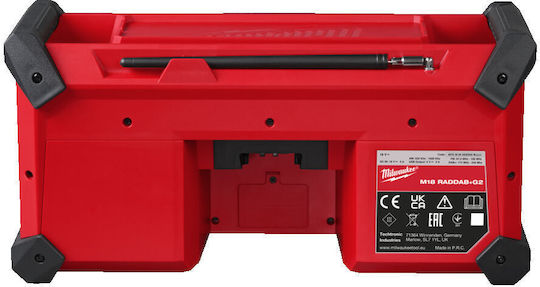 Milwaukee M18 Dab Raddab+g20 Επιτραπέζιο Ραδιόφωνο Ρεύματος / Μπαταρίας DAB+ Κόκκινο