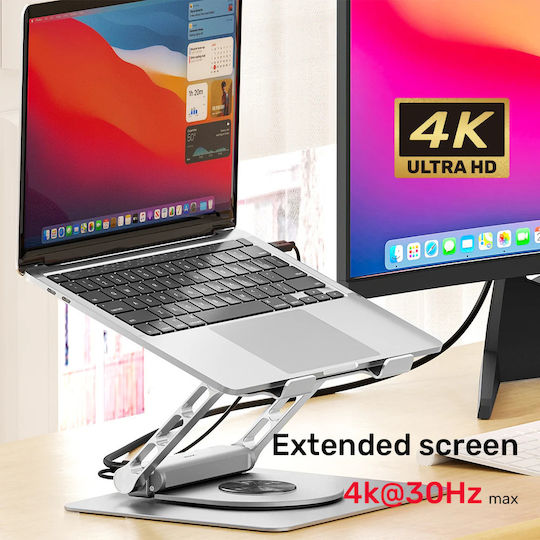 Unitek USB-C Docking Station με HDMI 4K PD Ethernet Ασημί (D1109B01)