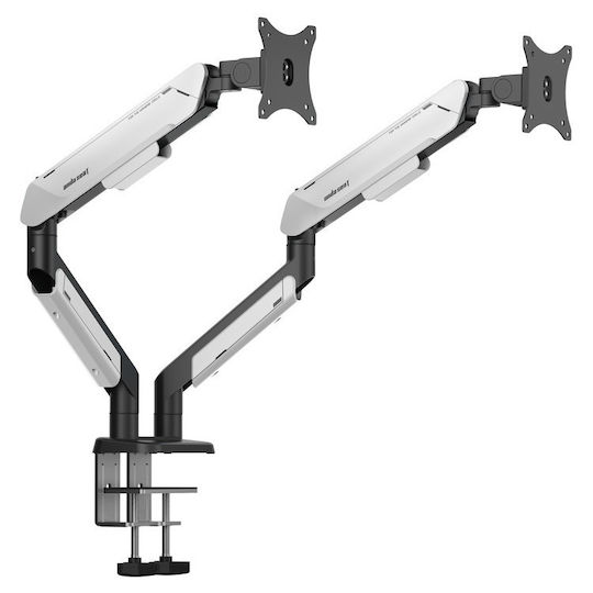 Anda Seat Stand Desk Mounted for 2 Monitors up to 42" with Arm (AD-W-A9-2S-BW)
