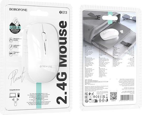 Borofone BG14 Planet Wireless Mouse White