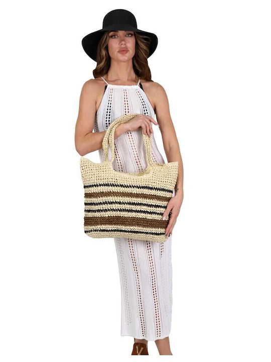 Aquablue Wicker Beach Bag Beige