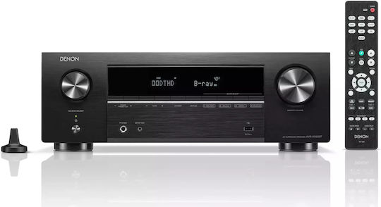 Denon AVR-X580BT Home Cinema Amplifier 4K/8K 5.2 Channels 70W/8Ω 90W/6Ω with HDR and Dolby Atmos Black
