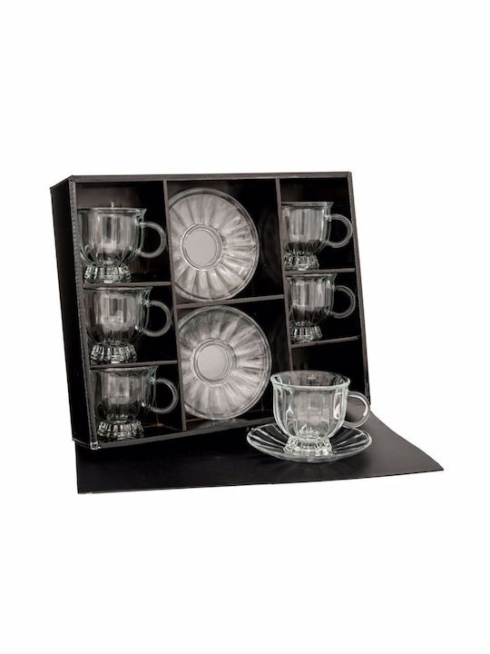 Iliadis Set of Cups Coffee Glass Transparent 6pcs