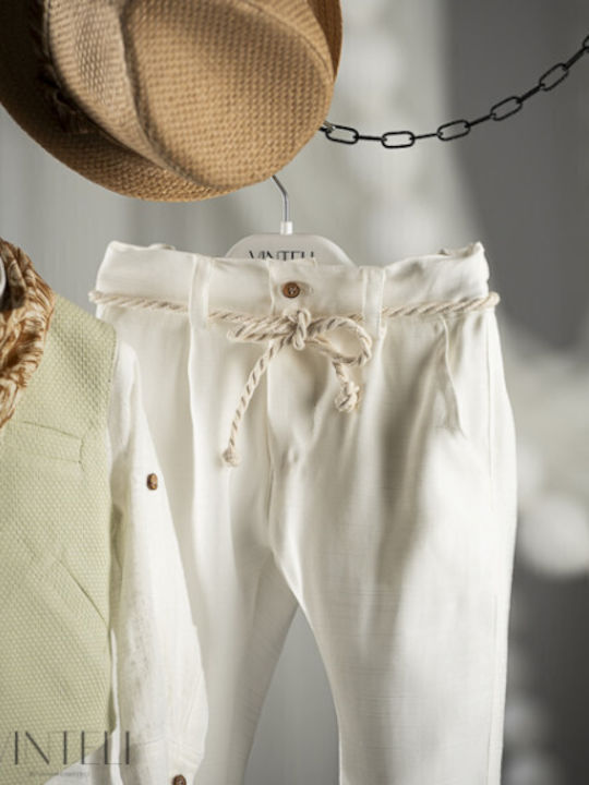 Vinteli Baptism Suit with Vest for Boy White
