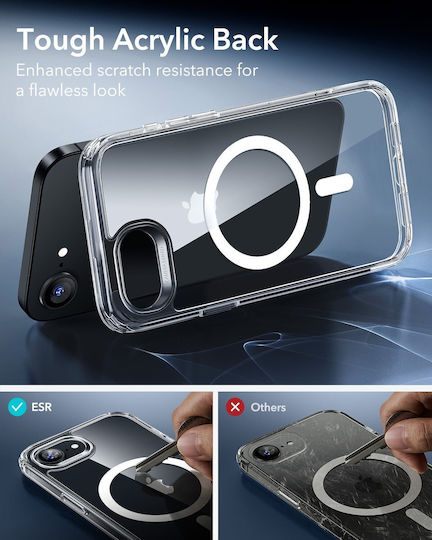 ESR ESR Classic Hybrid Halolock Umschlag Rückseite Silikon 0.7mm Transparent (iPhone 17e / 16e)
