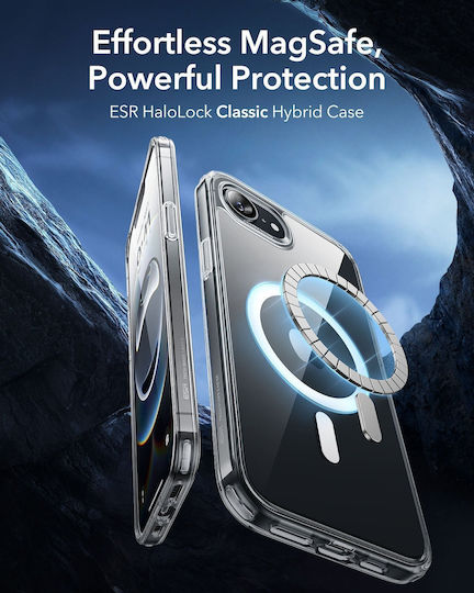 ESR ESR Classic Hybrid Halolock Umschlag Rückseite Silikon 0.7mm Transparent (iPhone 17e / 16e)