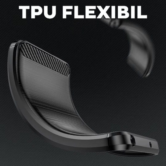Techsuit Carbon Задна корица Силикон Черен (OnePlus 13R)