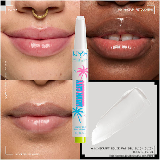 NYX Professional Makeup A Minecraft Movie Lip Oil 01 Hunk City 2gr