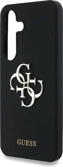 Guess Metal Logo Umschlag Rückseite Silikon Schwarz (Galaxy S25 Ultra,Samsung S25 Ultra)