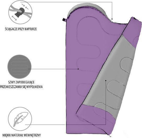 Nils Sleeping Bag Μονό Καλοκαιρινό Gray-purple