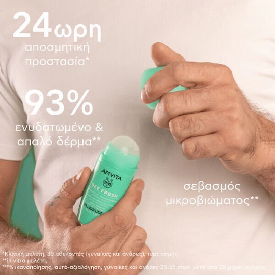 Apivita Bee Fresh Αποσμητικό 24h σε Roll-On Χωρίς Αλουμίνιο 2x50ml