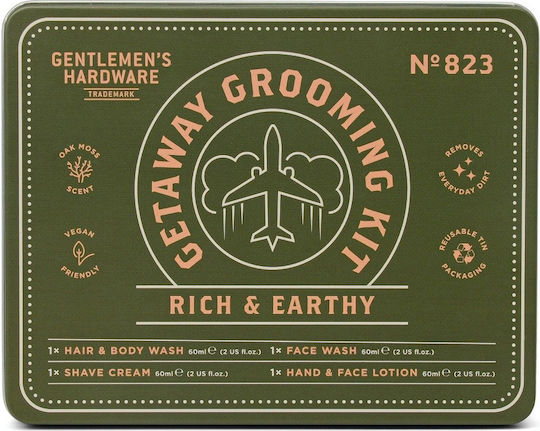 Gentlemen's Hardware Travel Set for Facial Cleaning & Body Cleaning 4pcs