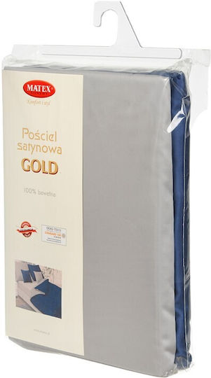 Matex Set Huse Pentru Pilote 100% Bumbac 160x200cm Simplă Cu Față De Pernă Gri/Navy