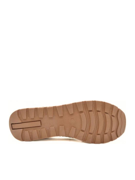 Δερμάτινα Γυναικεία Loafers σε Μπεζ Χρώμα