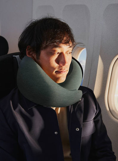 Ostrichpillow Pernă de călătorie Potcoavă Spumă cu memorie Verde