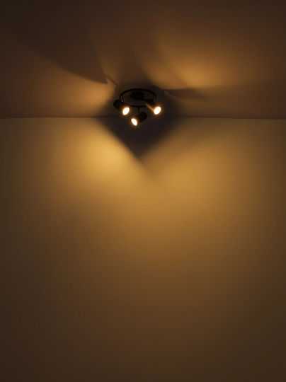 Globo Lighting Dreifach Decken- und Wandleuchte mit GU10 Lampenbirnensockel in Schwarz Farbe