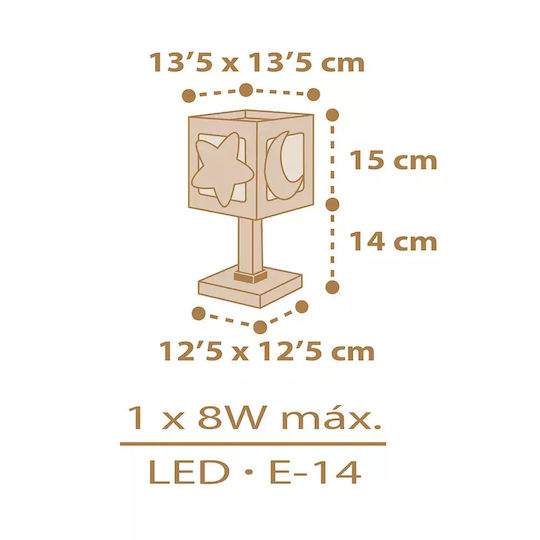 Ango Led Kids Portable Lamp Beige 13.5x13.5x30εκ.