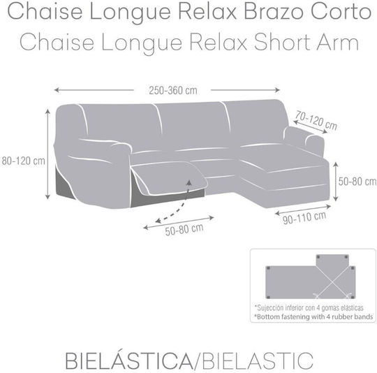 Eysa Roc Ελαστικό Κάλυμμα Γωνιακού Καναπέ C/6 Gray 360εκ.
