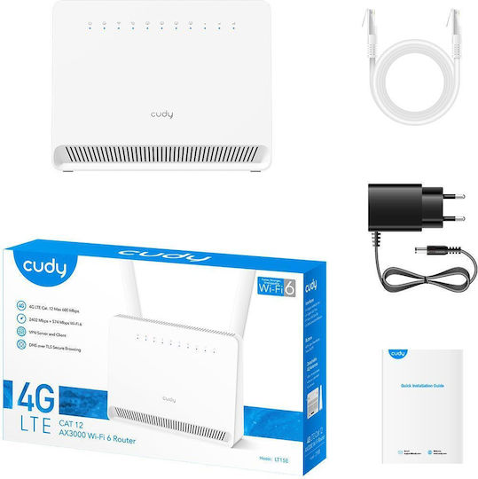 Cudy LT15E Ασύρματο 4G Router Wi‑Fi 6 με 4 Θύρες Gigabit