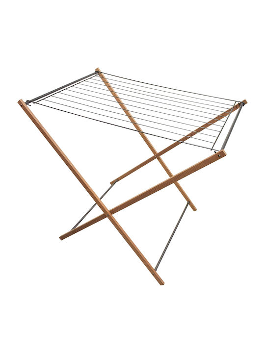 Sepio Wooden Folding Floor Clothes Drying Rack with Hanging Length 9.35m
