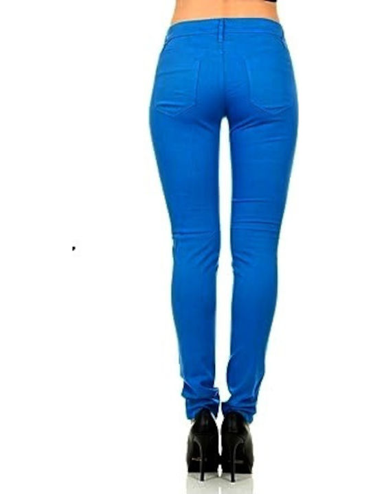 Ψηλόμεσο Γυναικείο Jean Παντελόνι Push Up σε Skinny Εφαρμογή μπλε