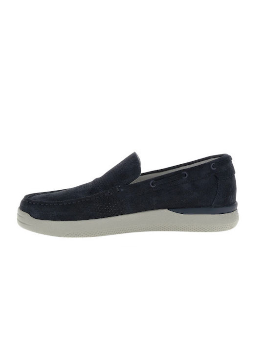 Suede Ανδρικά Μοκασίνια σε Μπλε Χρώμα