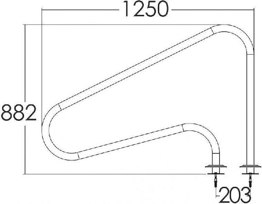 Balustradă de ieșire Arg pentru piscină, flanșe din inox316