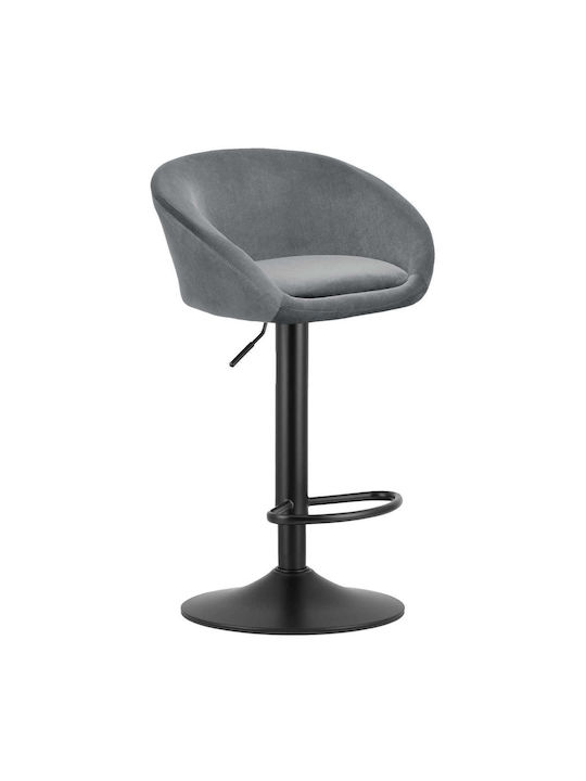 Stool Bar Upholstered with Velvet East Gray Black 2pcs 35x36x49cm