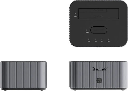 Orico Dockingstation Festplatten SATA 2.5" / 3.5" mit USB-C / USB 3.2 Verbindung (ORICO-IT28E-C-EU-GY-BP-HU)