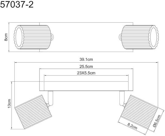 Globo Lighting Διπλό Σποτ με Ντουί GU10 σε Καφέ Χρώμα