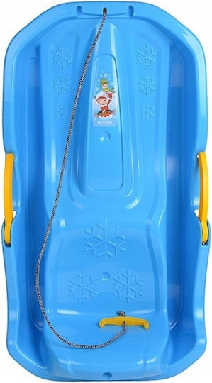 Children's Plastic Sled Backrest Brakes Blue Marmat 80 x 43cm