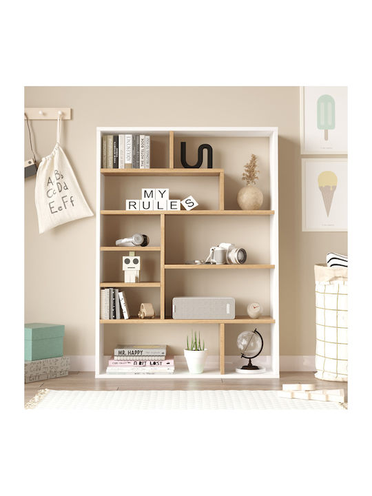 Bibliotecă Decora Natural-white 90x22x123.6cm