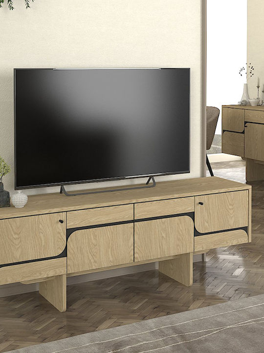 Σύνθετο Σαλονιού Lava Rota Oak - Ανθρακί Μ150xΒ35xΥ51.3εκ.