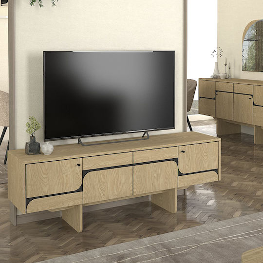 Wohnzimmer TV-Einheit Lava Rota Oak - Ανθρακί L150xB35xH51.3cm