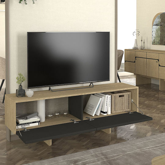 Wohnzimmer TV-Einheit Lava Rota Oak - Ανθρακί L150xB35xH51.3cm