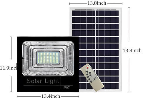 Foyu Στεγανός Ηλιακός Προβολέας LED 500W Ψυχρό Λευκό 6500K με Τηλεχειριστήριο IP67