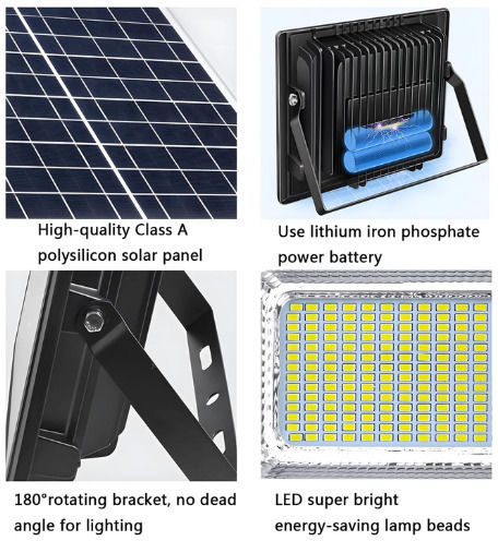 Foyu Ηλιακός Προβολέας LED 100W Ψυχρό Λευκό 6500K με Τηλεχειριστήριο