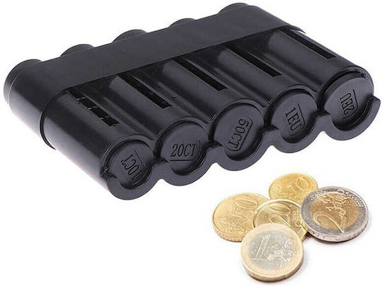 Plastic Portable Coin Holder with 5 Number of Spit 13x3x8.5cm