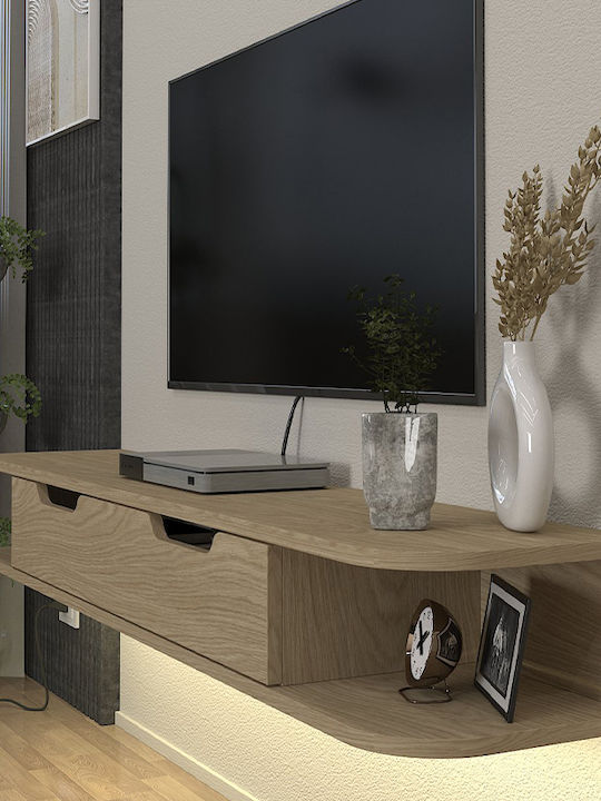 TV Stand Noland with LED Lighting Rota Oak L150xD35xH19.2cm