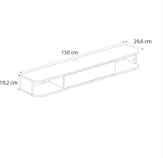 TV-Ständer Cross aus Metall & Holz mit LED-Beleuchtung Sepet Eiche - Sandstein M150xT29.6xH19.2cm