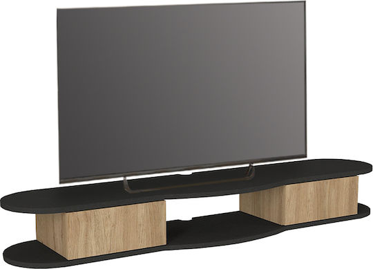 TV-Ständer Perk mit LED-Beleuchtung Anthrazit - Sepet Eiche M150xT35xH19.2cm GP042-0309