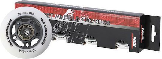 Pu 70x24 82a White Matte 4 Pcs + Abec-9 8 Pcs Nils Extreme Set