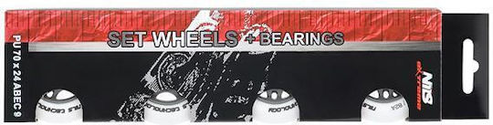 Pu 70x24 82a White Matte 4 Pcs + Abec-9 8 Pcs Nils Extreme Set