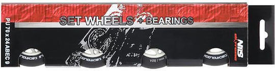 Pu 70x24 82a Black Matte 4 Pcs + Abec-9 8 Pcs Nils Extreme Set