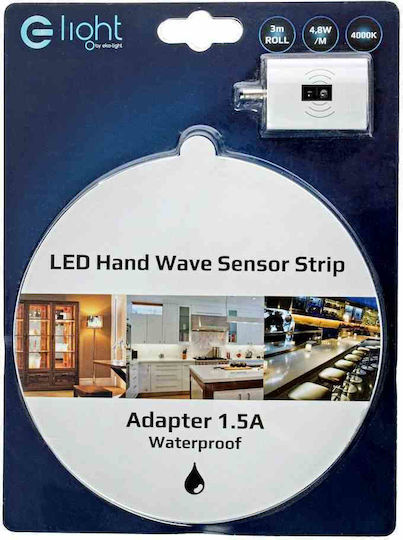 Eko Light LED-Streifen 12V Natürliches Weiß Licht 3m mit Bewegungssensor & Netzteil
