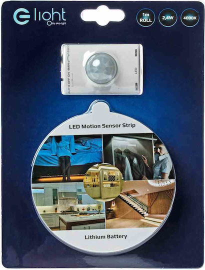 Eko Light Ταινία LED Μπαταρίας Φυσικό Λευκό Φως 1m