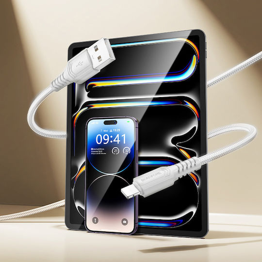 Borofone Редовна USB-A към Lightning кабел Бял 1м (2844)