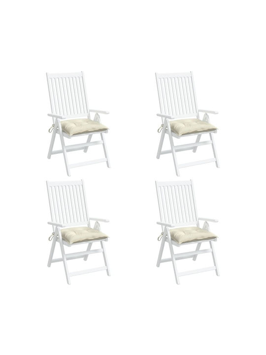 vidaXL Pernă Scaunului De Grădină Waterproof Albă 4 Bucăți 40x40cm