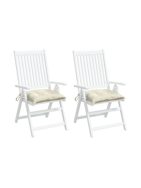 vidaXL Waterproof Garden Chair Cushion White 2 pcs 50x50 cm